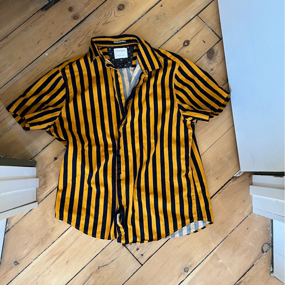 Denim and Flower fun striped button down